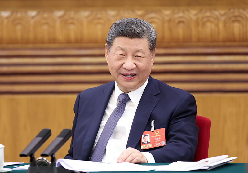 2026年3月5日下午，中共中央總書記、國家主席、中央軍委主席習(xí)近平參加他所在的十四屆全國人大四次會議江蘇代表團(tuán)審議。
